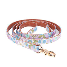 Load image into Gallery viewer, Dog Collar and Leash Set with Bow Tie Pretty Rose Floral Metal Buckle Big and Small Dog Collar Puppy Leash Pet Accessories