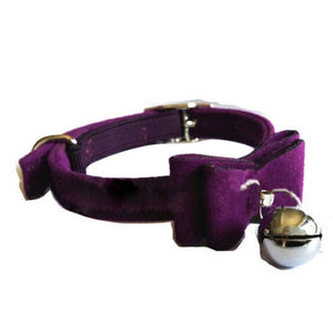 Puppy Pet Dog Bowknot Lead Adjustable Leather PU Cat KittenCollars with Bell Necklace Pup Dog Collars Bow Tie